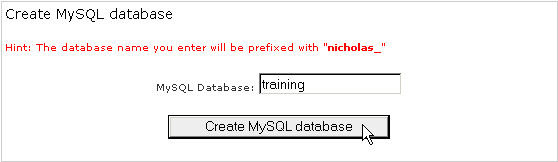 Creating a MySQL database
