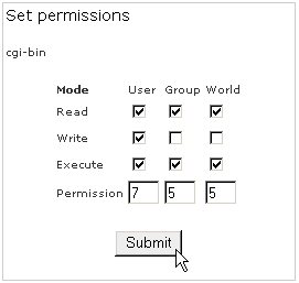 Changing file or folder permissions
