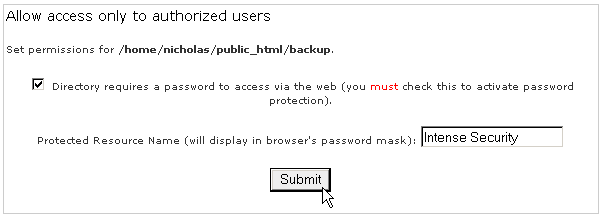 Changing the name of the protected folder
