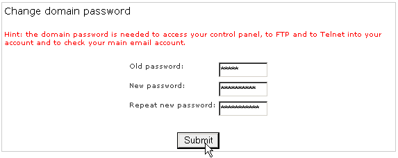 Changing your domain password
