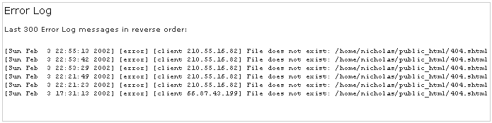 Checking your error log