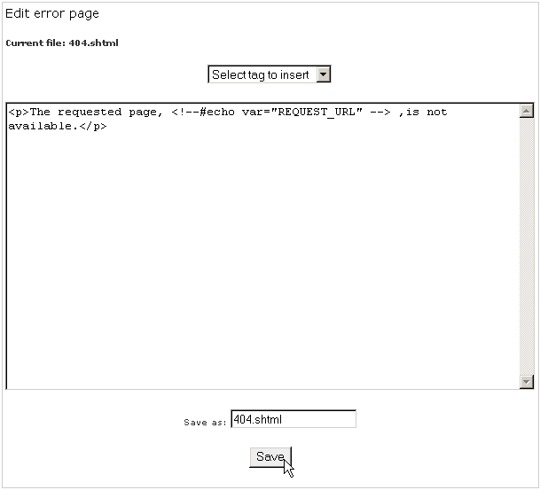 Creating a customized error page