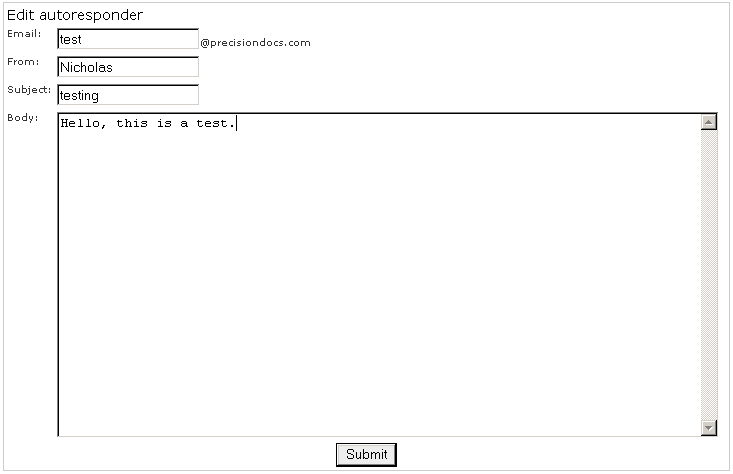 Modifying an autoresponder