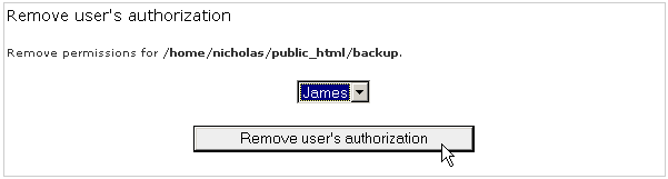 Removing an authorized user