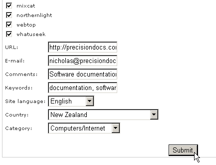 Submitting your site to search engines