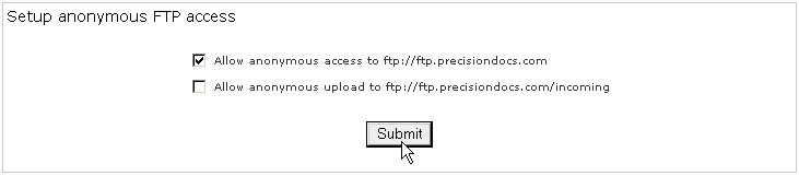 Setting Anonymous FTP access