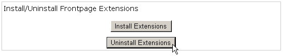 Uninstalling Frontpage Extensions